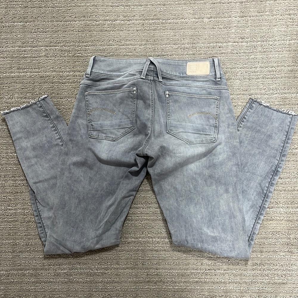 G Star Raw Grey Mid Rise Skinny Jeans.